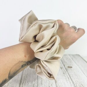 XXL Elegant Cream Satin Scrunchie